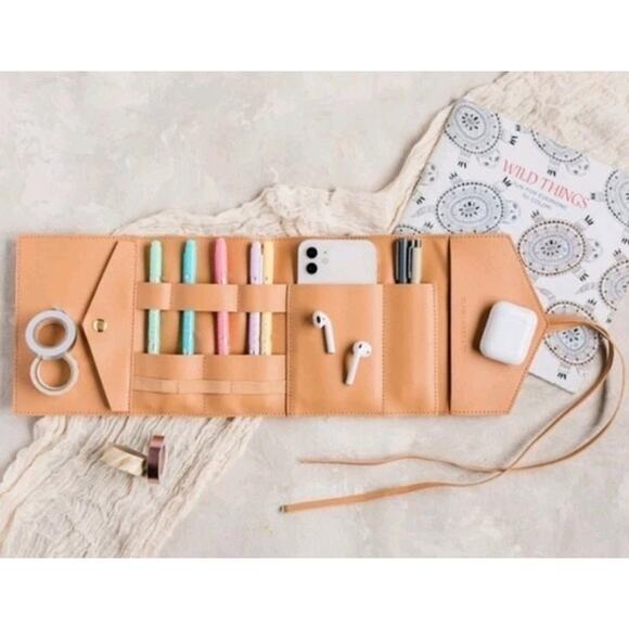 Glass Ladder Co. NEW Katherine Tech Organizer Roll Honey Vegan Materials 3511 - Picture 10 of 14